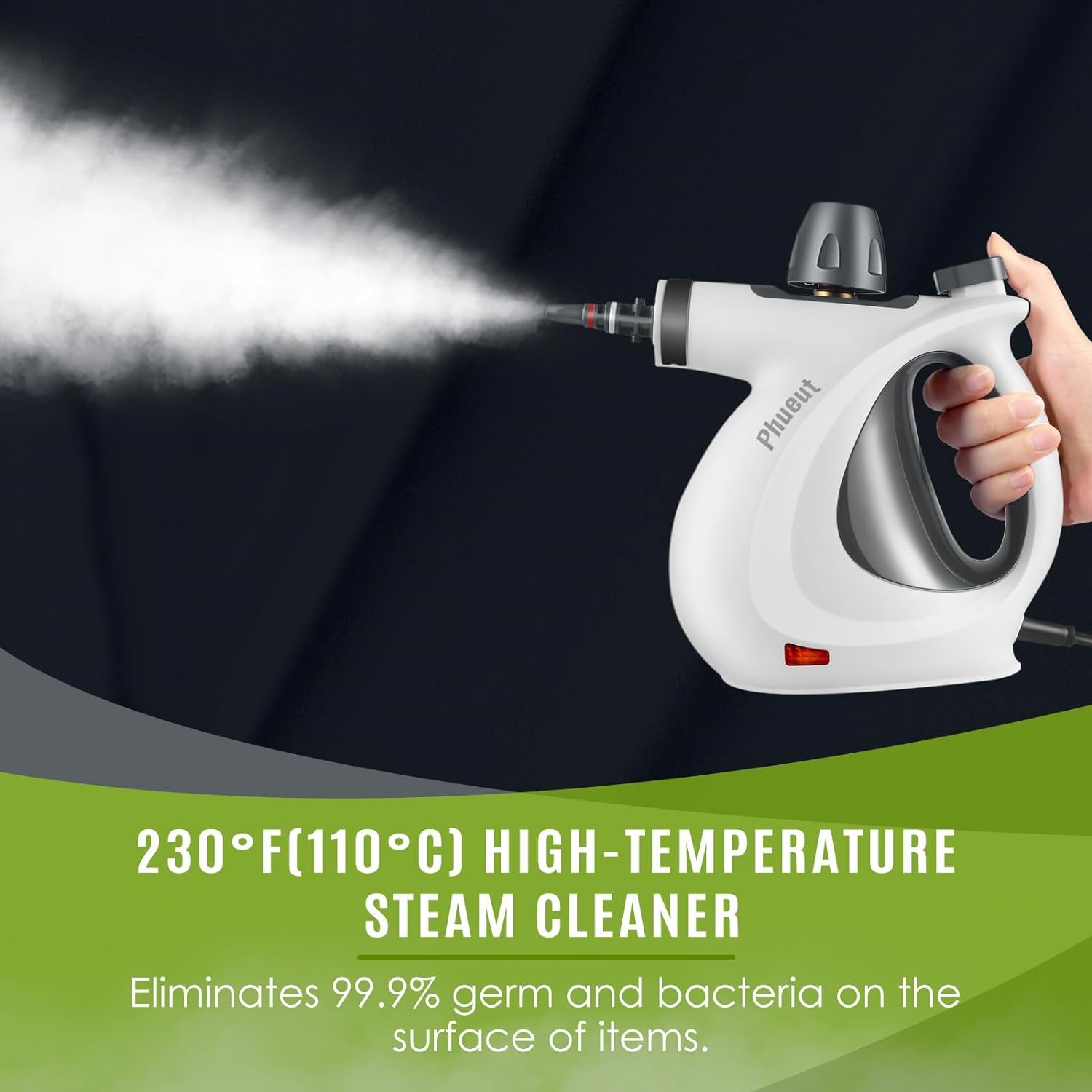 Pressurized Handheld Multi-Surface Natural Steam Cleaner with 12 pcs Accessories - UK GEMS