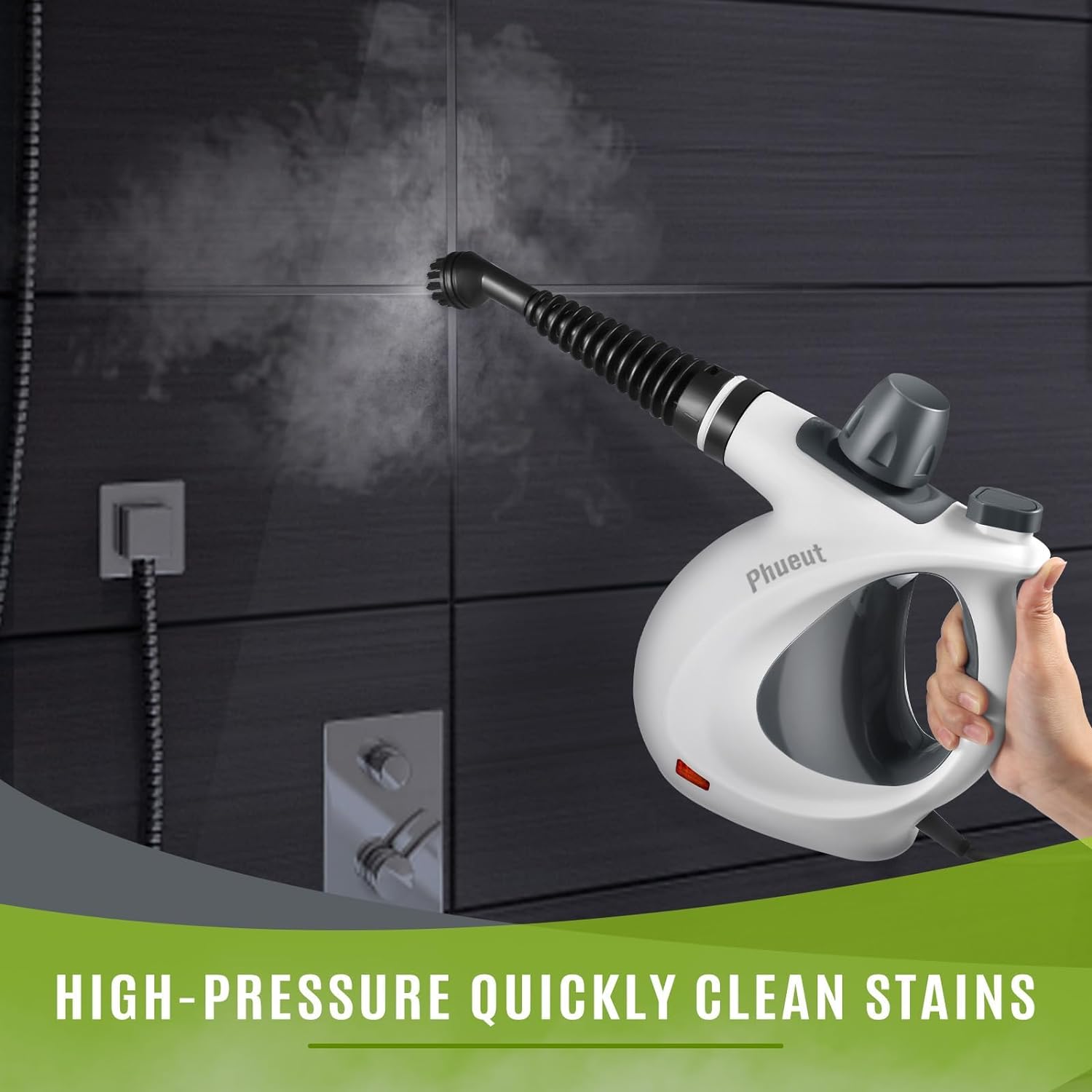 Pressurized Handheld Multi-Surface Natural Steam Cleaner with 12 pcs Accessories - UK GEMS