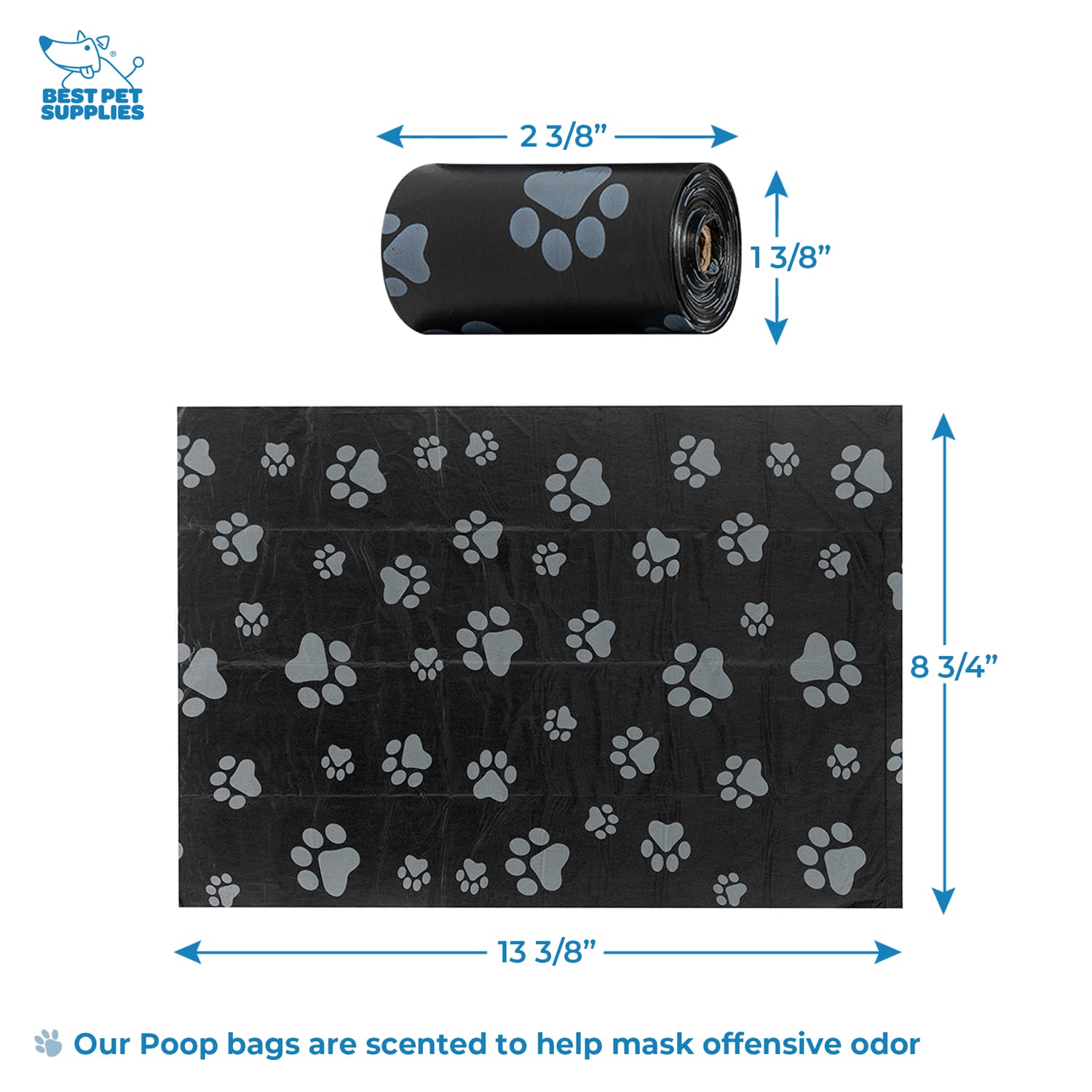 Best Pet Supplies Dog Poop Bags for Waste (150 Bags) Refuse Cleanup - UK GEMS
