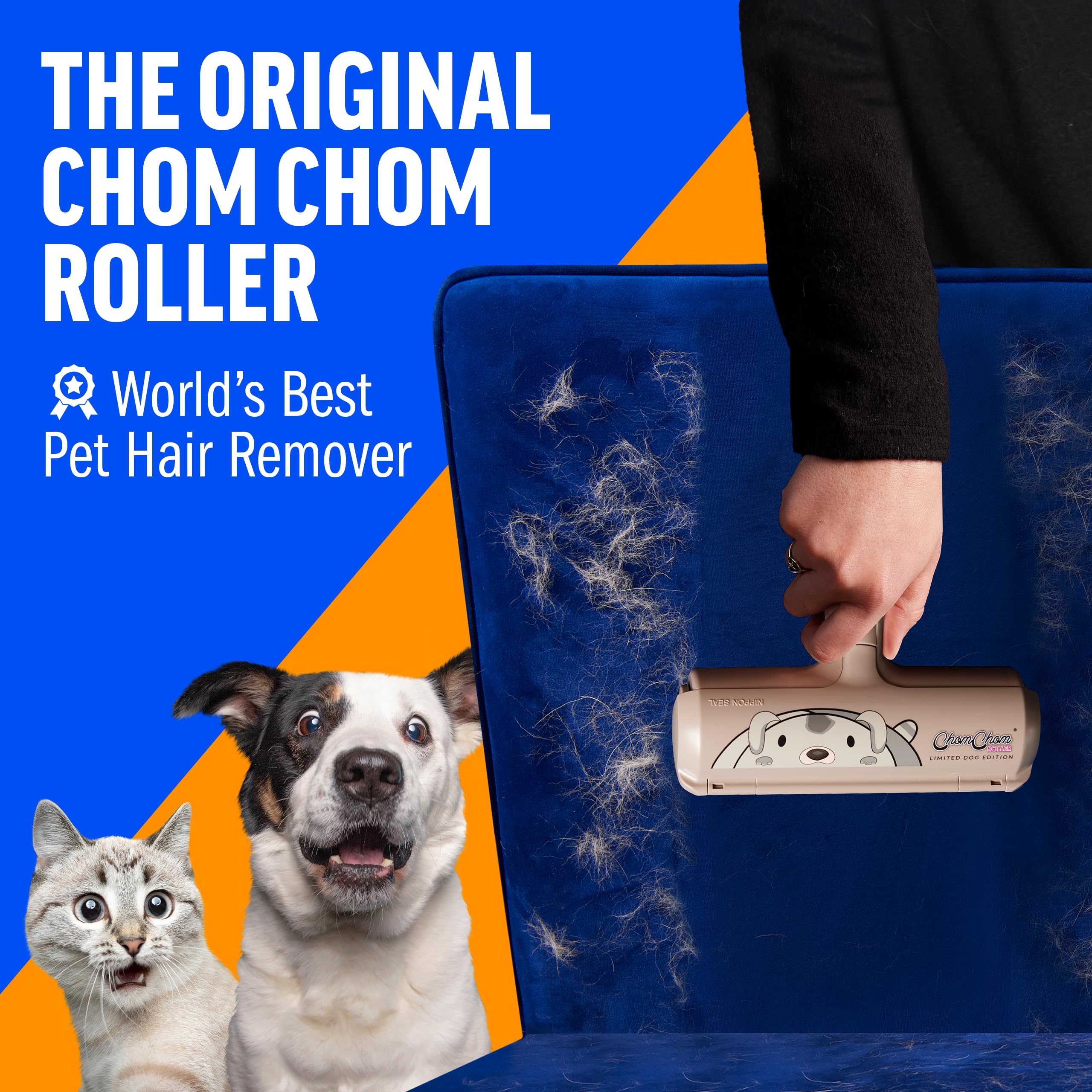 Chom Chom Roller Pet Hair Remover and Reusable Lint Roller - UK GEMS
